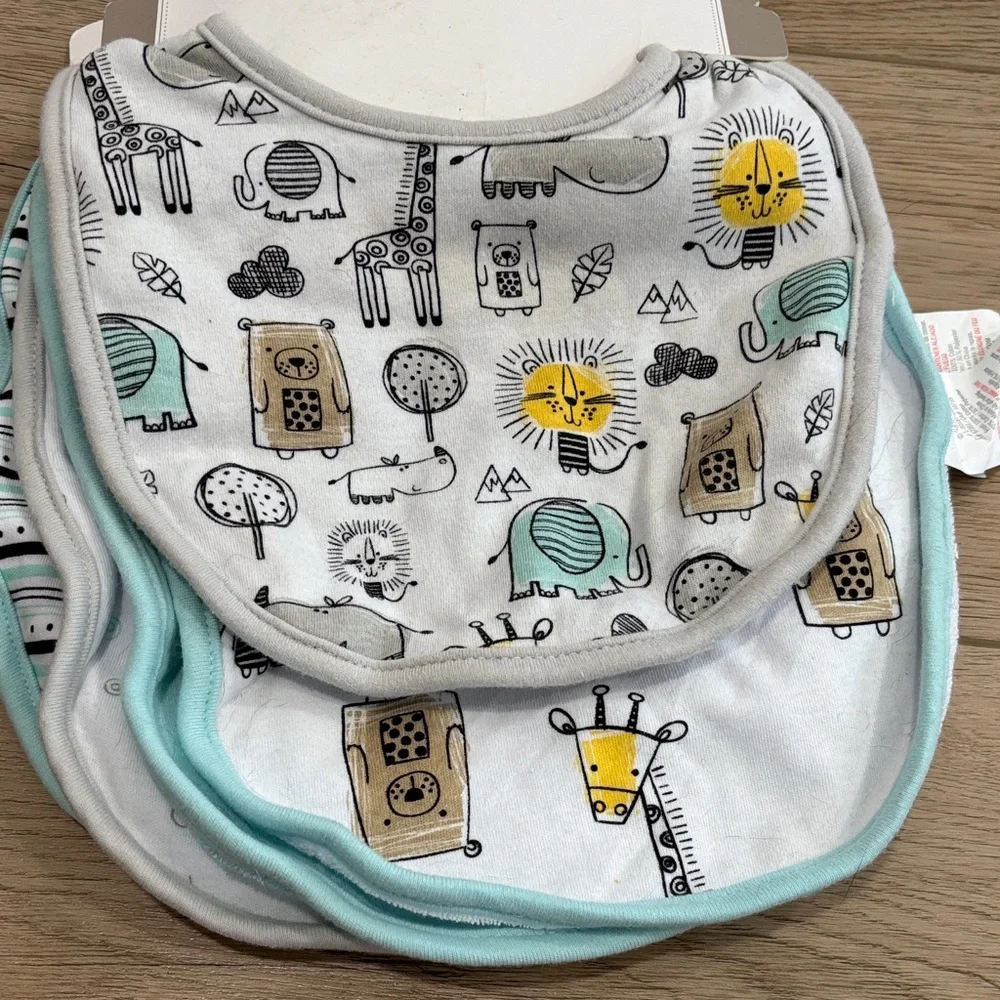 Koala Baby Bib Set of 7 bibs - gender neutral colors and patterns